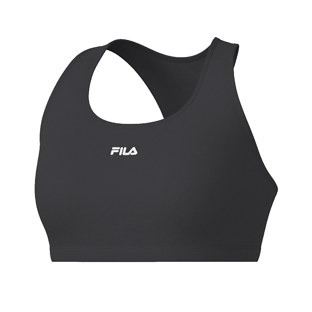 Top feminino nadador Essential Fila preto vista lateral para ajuste e conforto